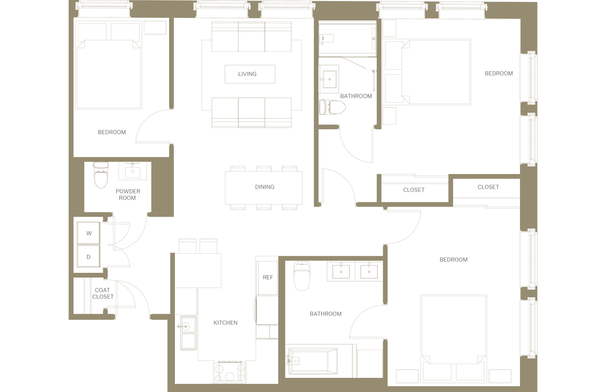 Floor Plan - Three Bedroom A ADA