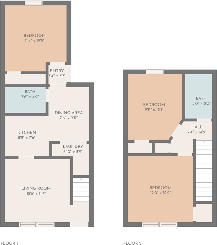 PROM-C-Floor Plan.png - 3 Bed 2 Bath 2 Levels - C1