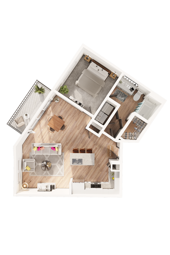 The Roosevelt Arlington Commons- A1E Floorplan - A1E