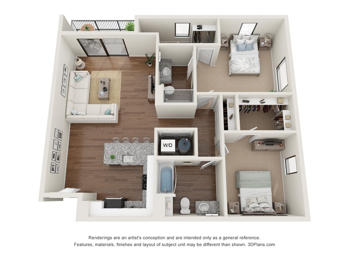 2 Bed Layout 1 - Two Bedroom A