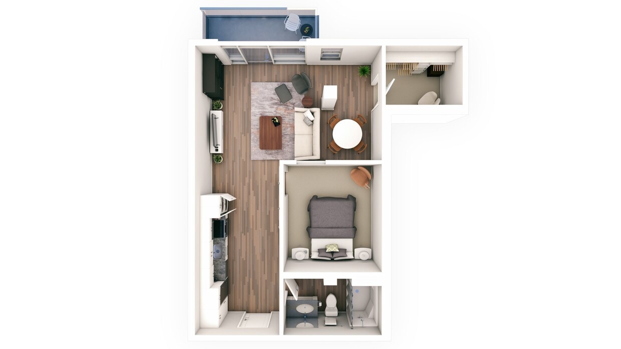 Junior 1 Bed / 1 Bath - 687 SF - Sandstone