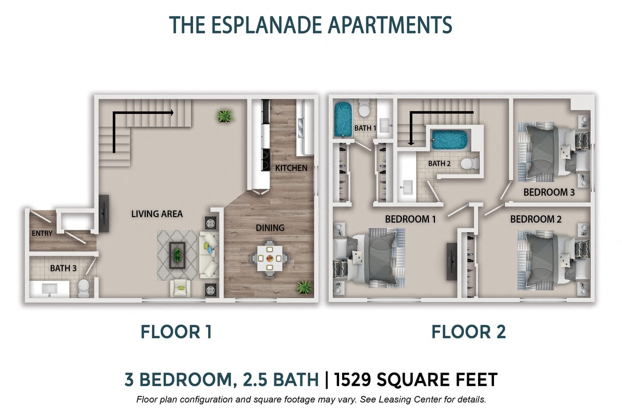 Floor Plan - Three Bedroom Apartment