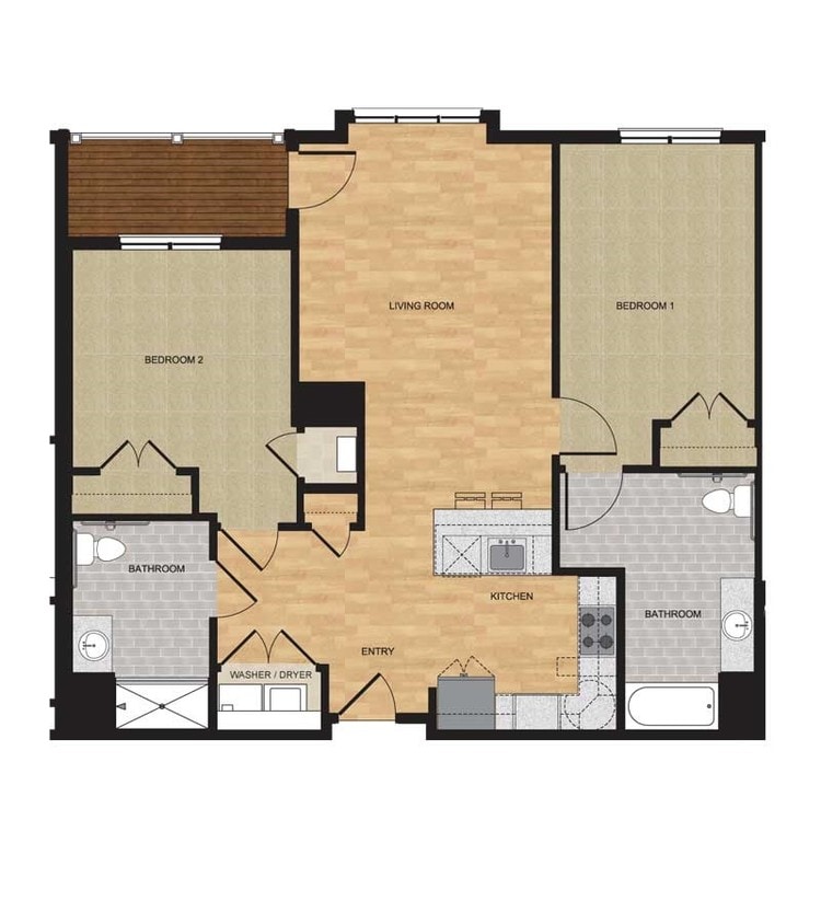 Floor Plan - Type HP - Two Bedroom
