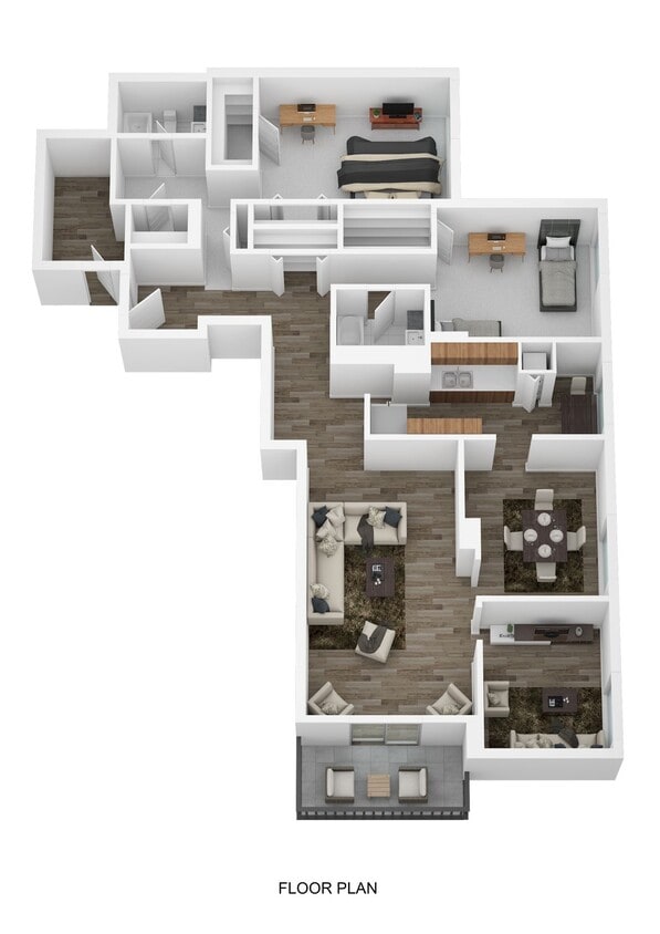 Floor Plan - 3 Bedroom 2 Bath with Den