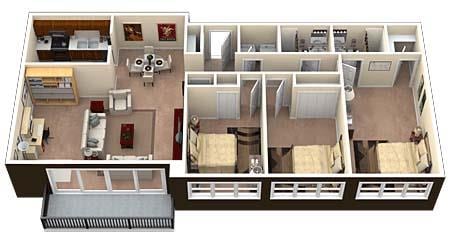 Floor Plan - 3Bedroom   2Bathroom