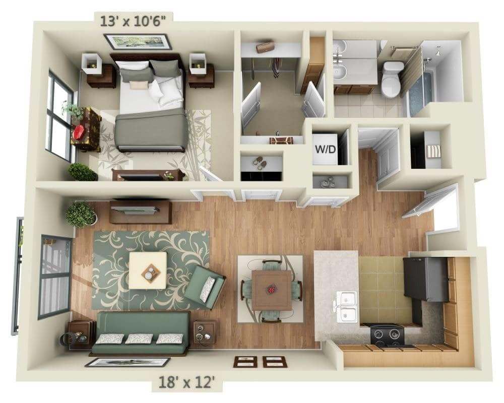 Floor Plan - 1 BEDROOM FLAT (A1G)