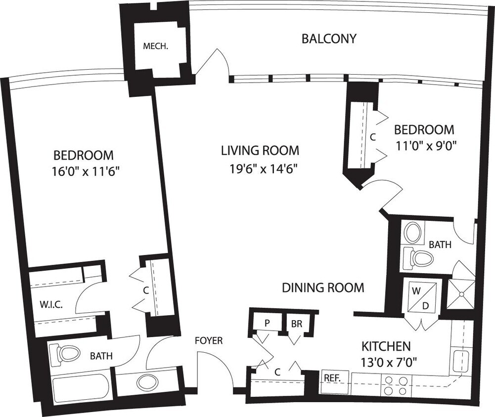 Floor Plan - 2 Bedrooms F