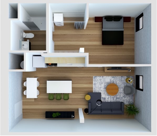 Floor Plan - Existing 3 -1 Bdrm/1 Bath