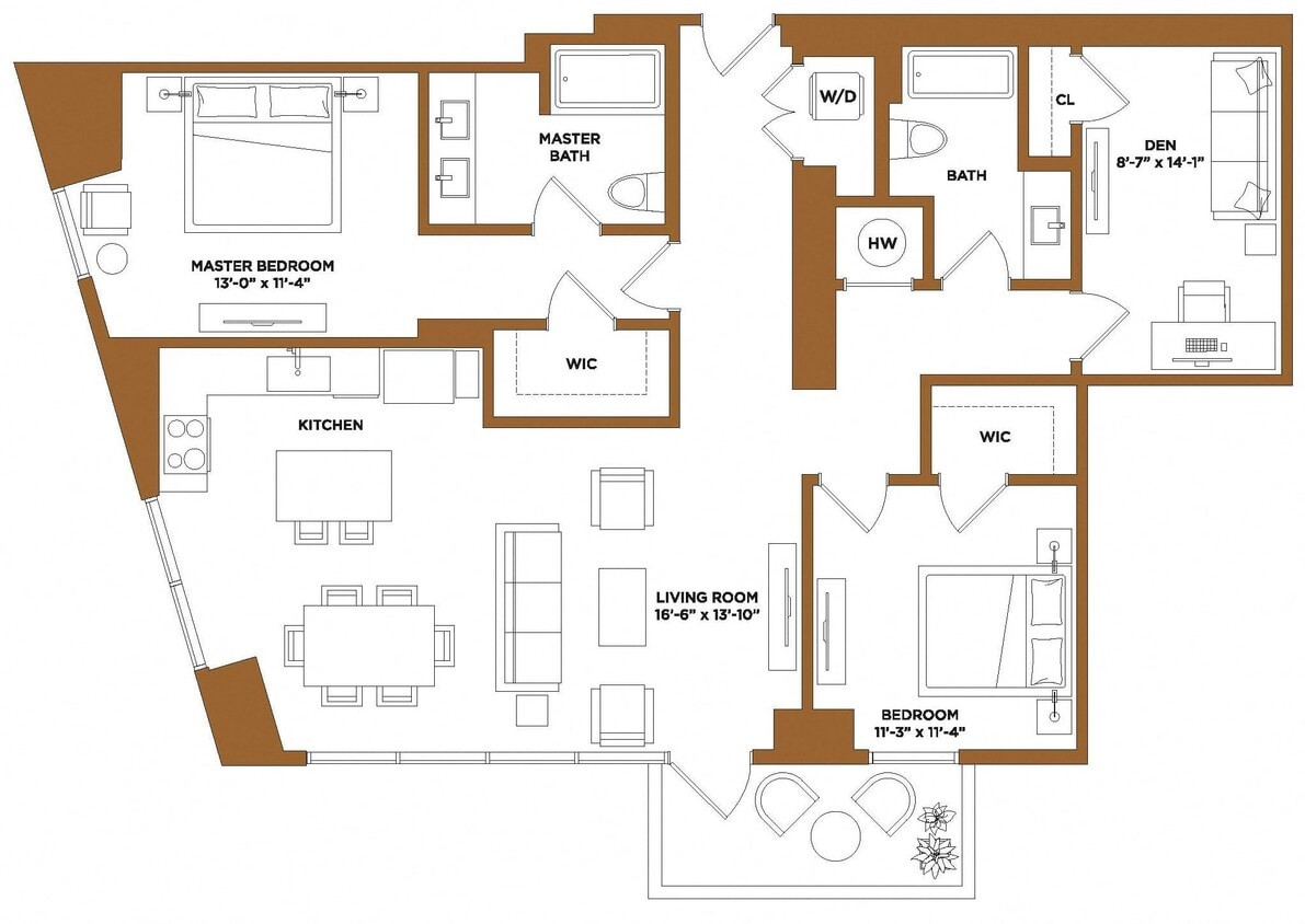 Floor Plan - 2 Bed/2 Bath-L