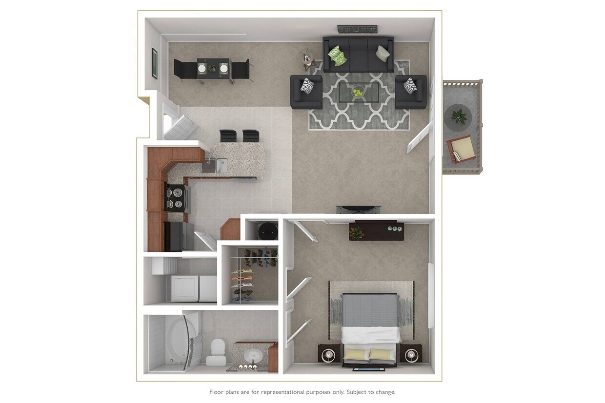 Floor Plan - 1 Bedroom 1 Bath
