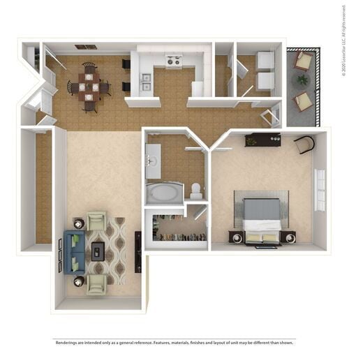 Floor Plan - The Cove - 1x1