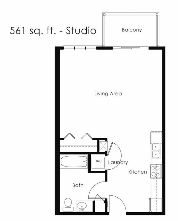 Floor Plan - Studio | 561 sqft