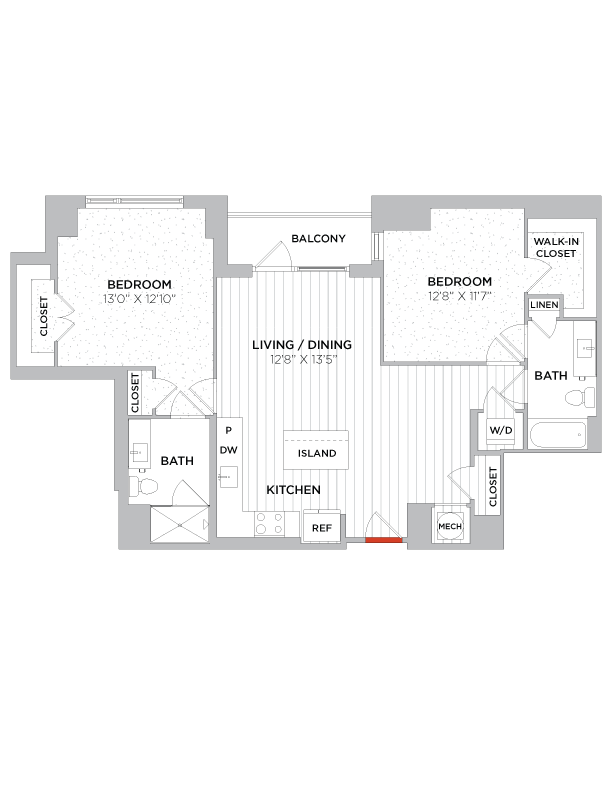 Floor Plan - 2 Bed/2 Bath-C14 West