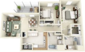 Floor Plan - TWO BEDROOM