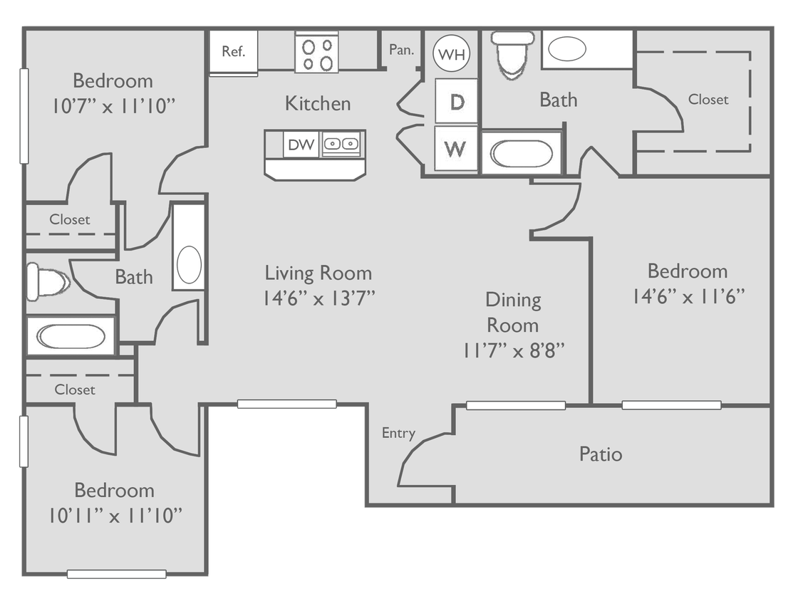C1---3x2---1217.png - C1U-3 bedroom, 2 bathroom