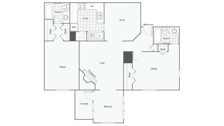 Floor Plan - Camelia Previous Reno 2X2