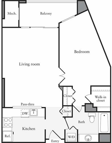 Floor Plan - 1 Bedroom F
