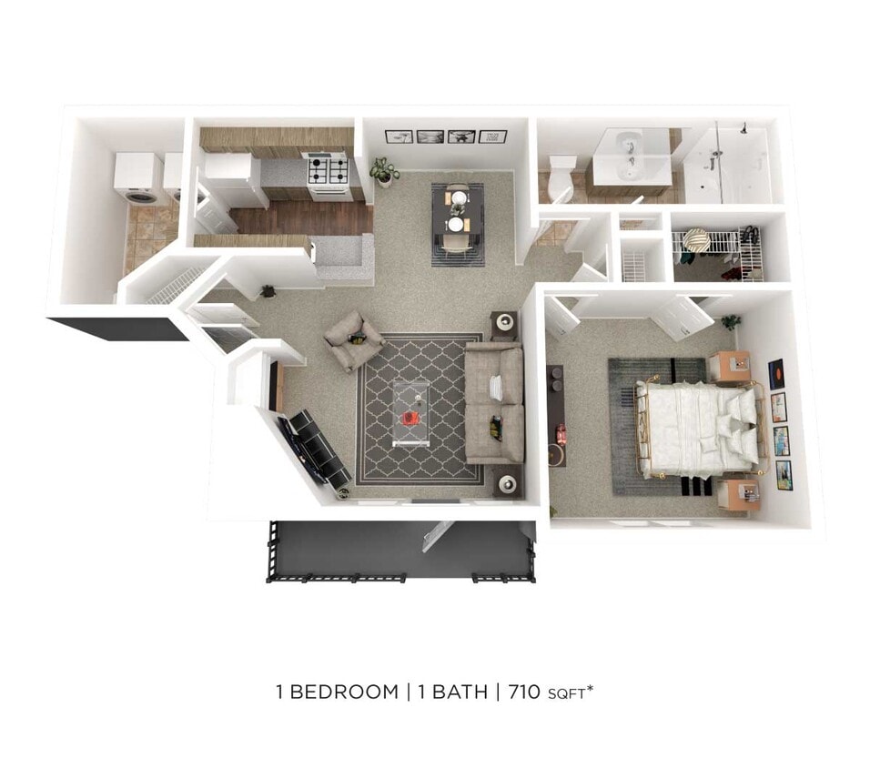 Floor Plan - One Bedroom- 710 sqft