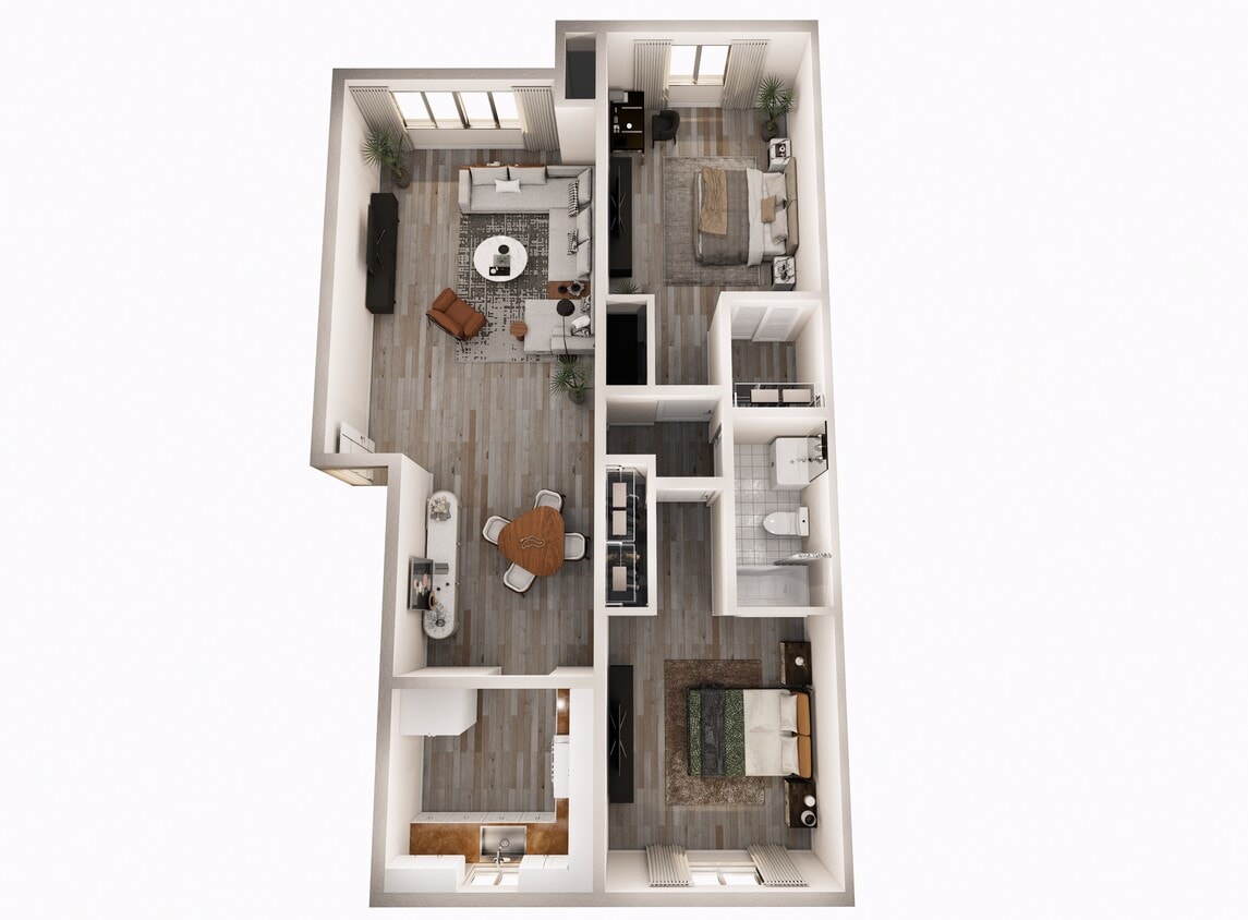 Floor Plan - 2 Bedroom 1 Bathroom