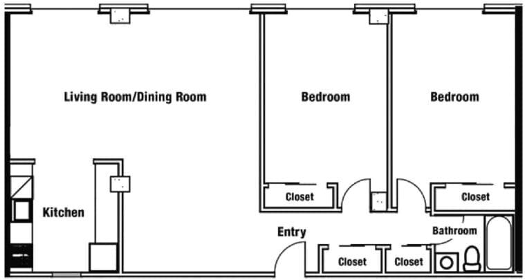 Two Bedroom One Bath - Two Bedroom One Bath