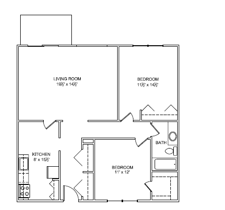2BR/1BA - 2A