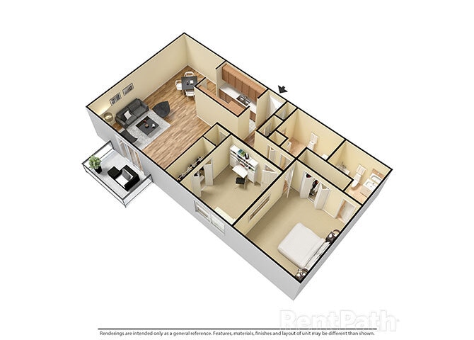 Floor Plan - 2 Bed, 2 Bath, East Phase