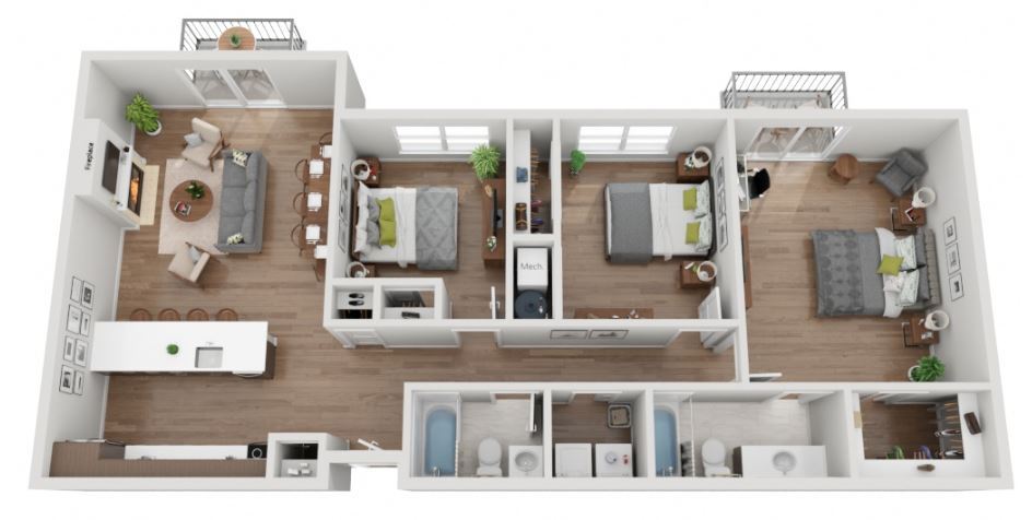 3 Bedroom 2 Bathroom - 3 Bedroom 2 Bathroom