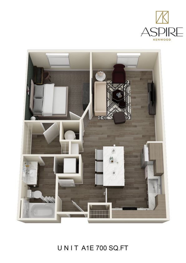 7295-AspireKenwood_Unit A1E_Floorplan.jpg - One Bedroom