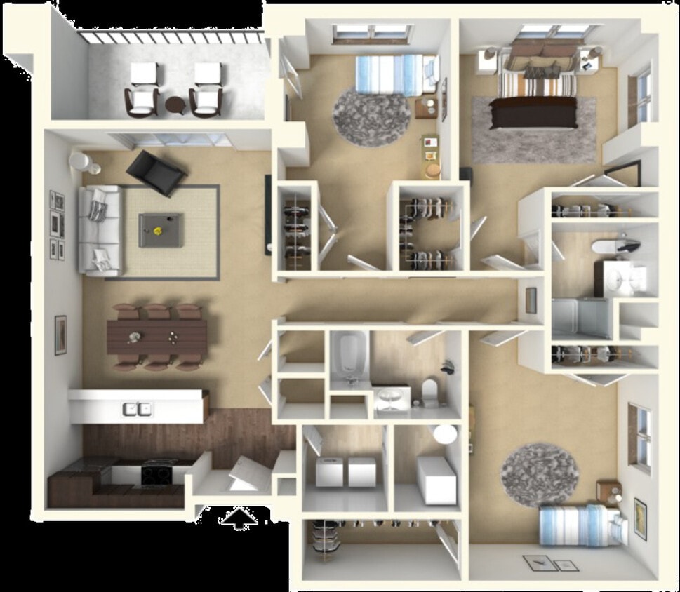 Floor Plan - 2BR/2.0BA
