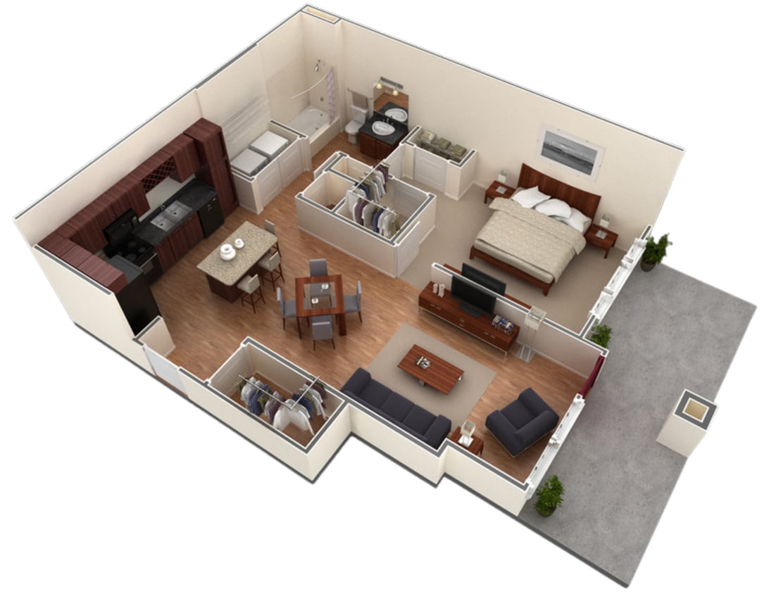 A3 Madden_1Bed_1Bath_760 Sq Ft - A3 Madden plus garage - 1 Bedroom, 1 Bathroom