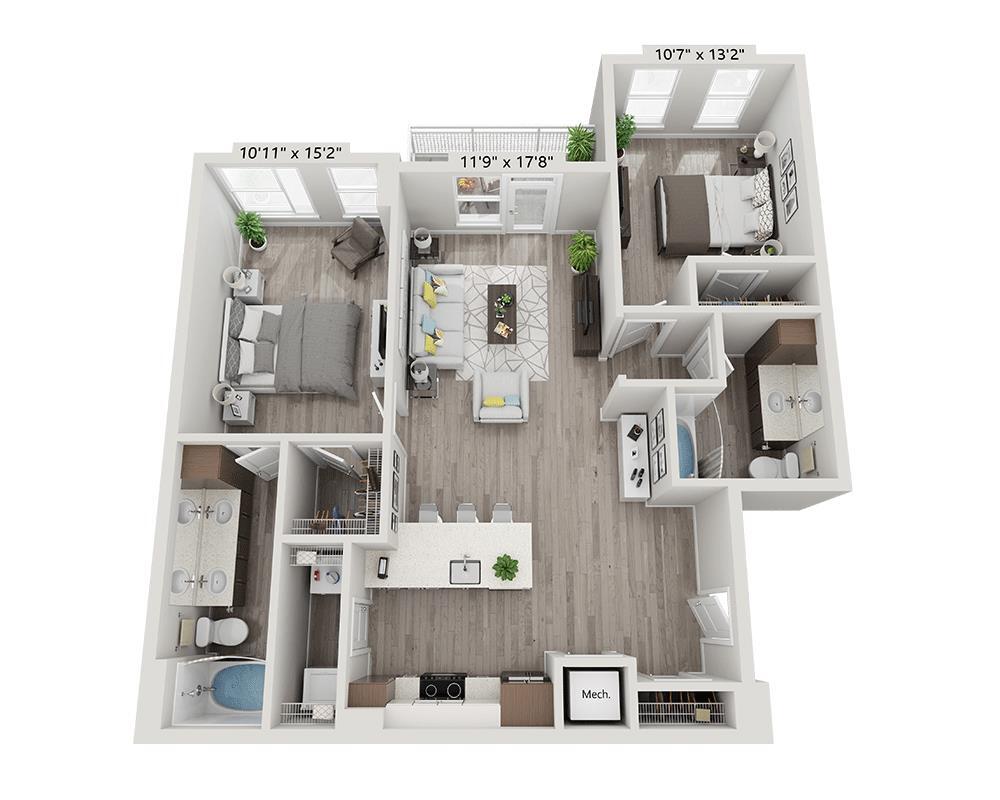 Floor Plan - Two Bedroom B2K
