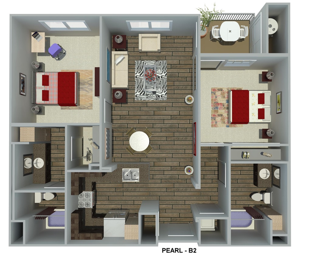 Floor Plan - Emerald (1 Bedroom with Den)