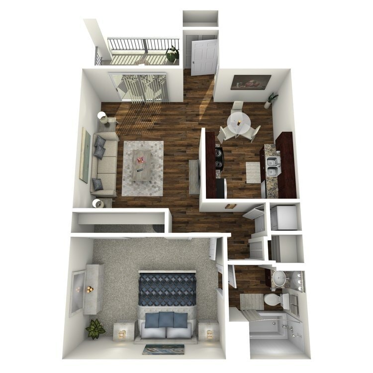 Floor Plan - One Bedroom One Bathroom - A
