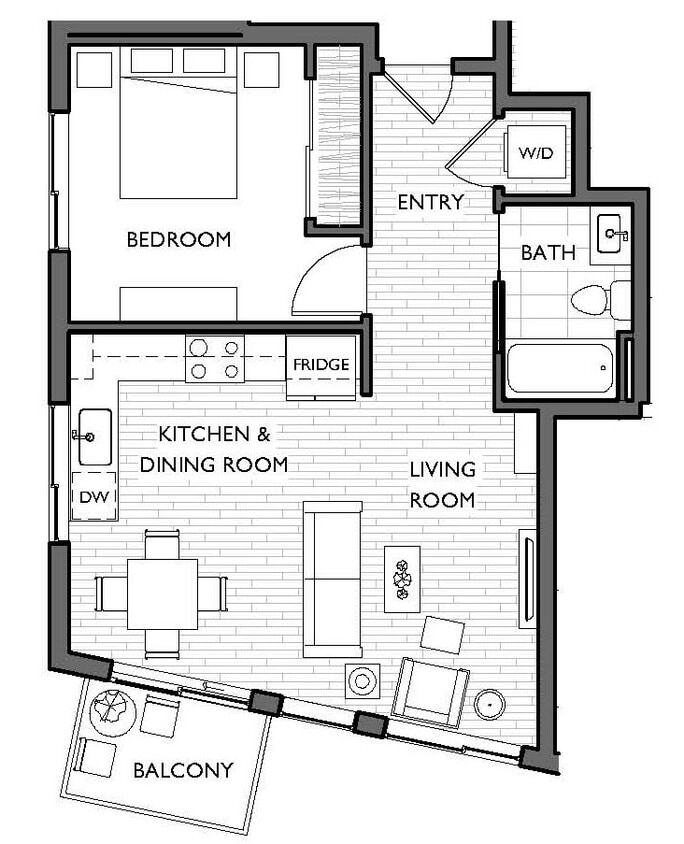 Floor Plan - 1x1 R-S
