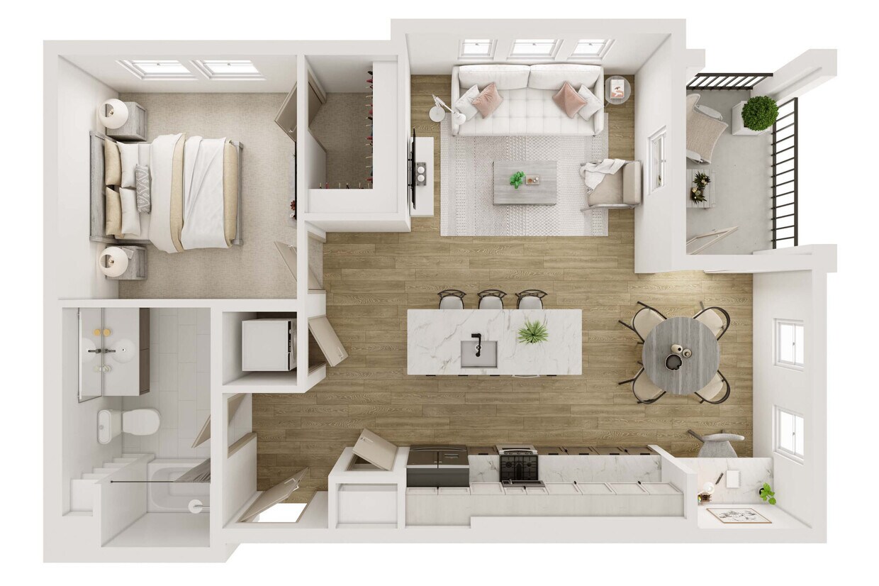 Floor Plan - 1BD 1BTH A1