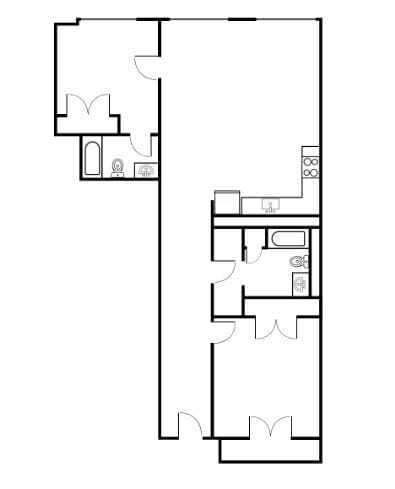 Floor Plan - 2x2 - B3