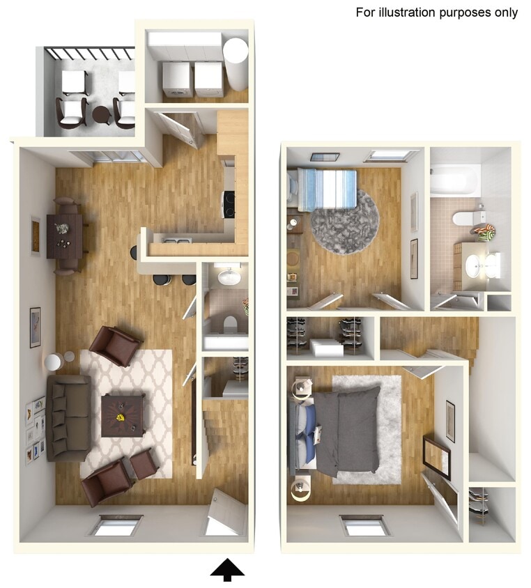 Floor Plan - 2BR - 1.5BTH TH R