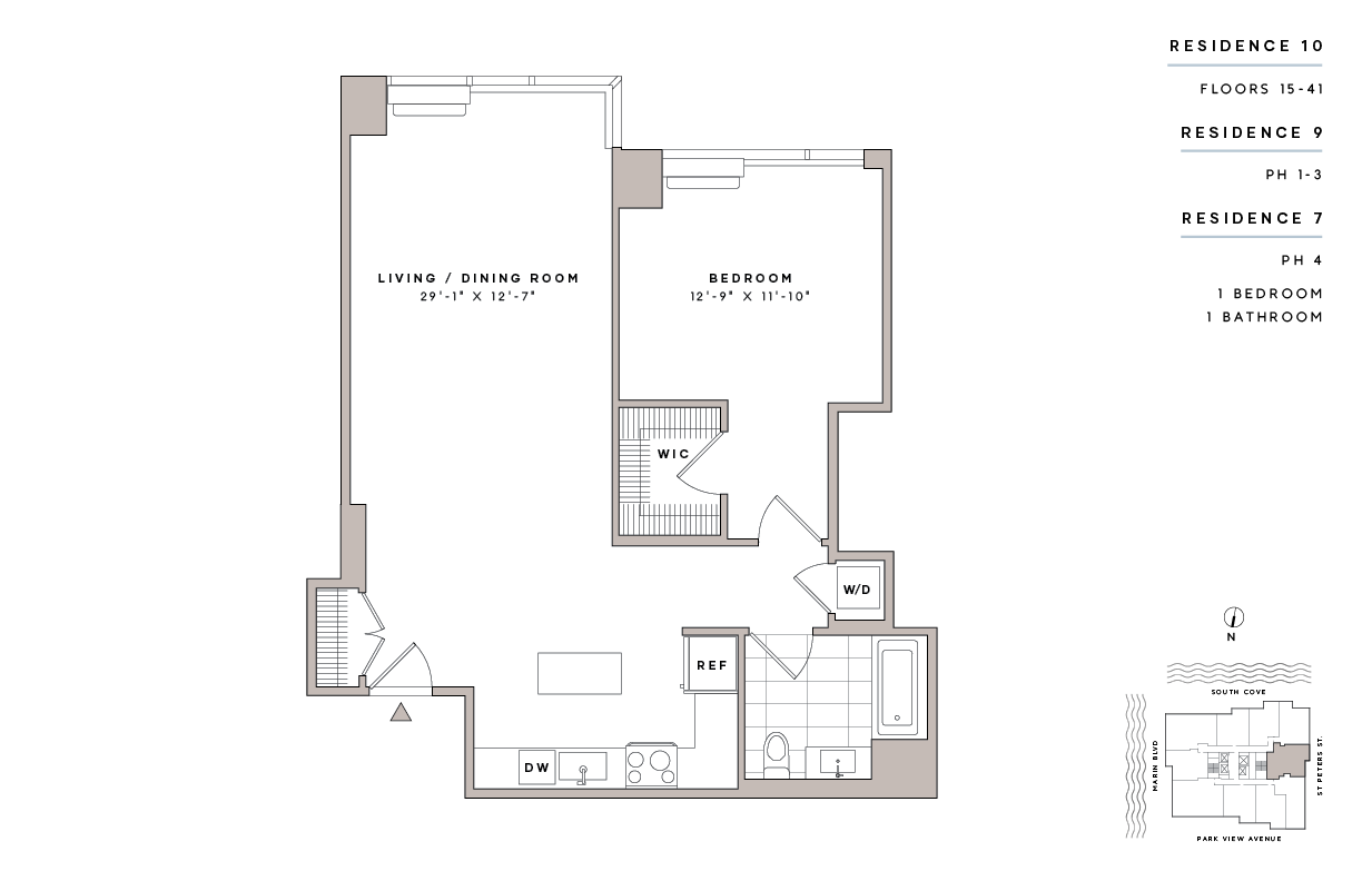 Floor Plan - 1 Bed1 Bath-A30