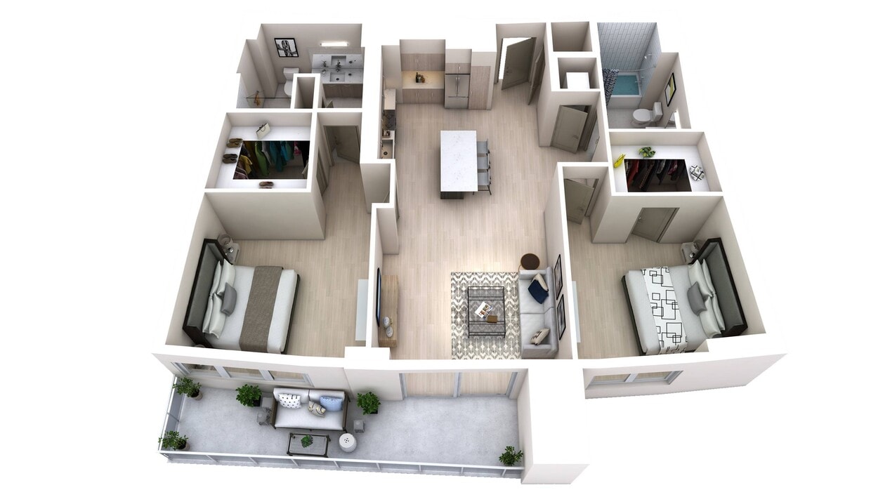Two Bedroom Two Bath (1,164) - Two Bedroom Two Bath (1,164)