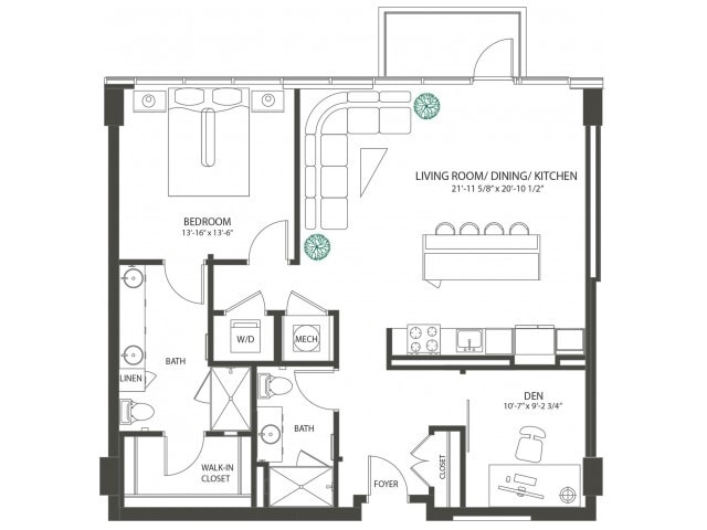 One Bedroom Den Penthouse P6 - One Bedroom Den Penthouse