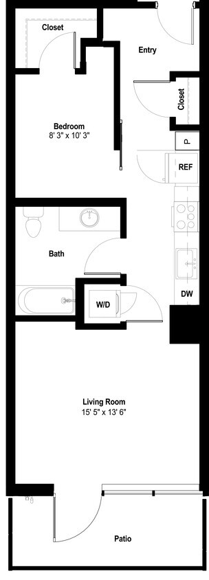 Floor Plan - 1x1 Urban E