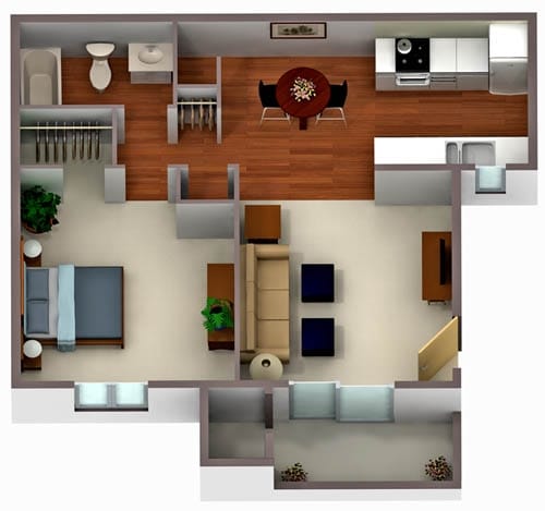 1 Bedroom Down - 1x1 Classic