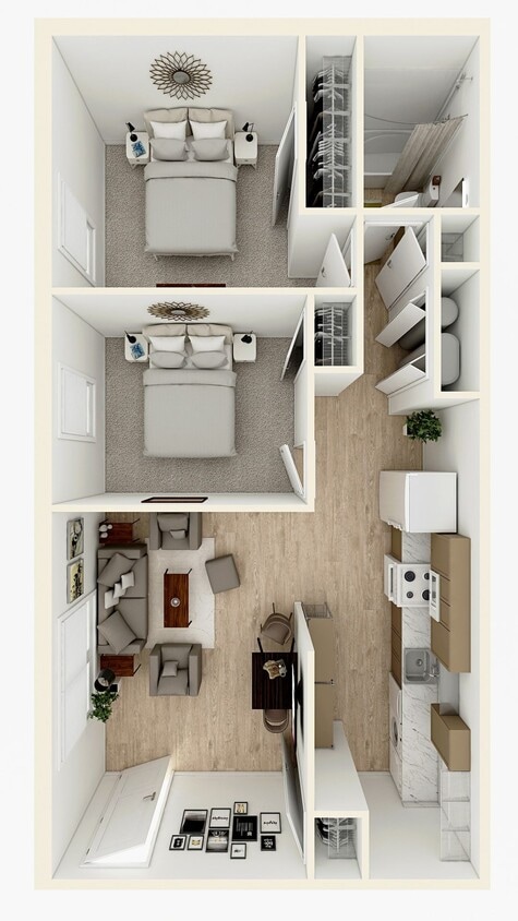 2-Bedroom Floor Plan - Trifecta on Red Mile - Two Bedroom 