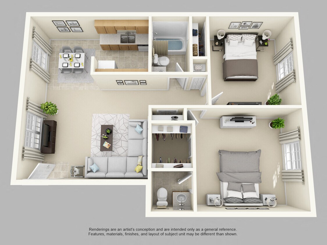 Floor Plan - 2 Bed 1.5 Bath