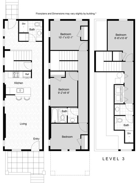1404 sqft - 4-Bed TH