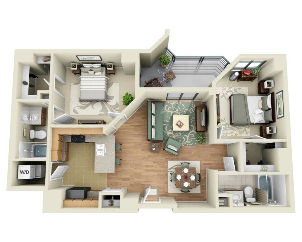 Floor Plan - 2 BEDROOM TOWER (B2A)
