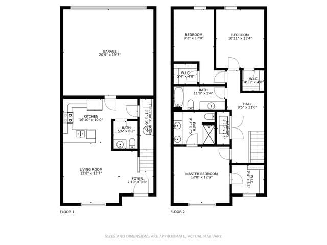 Floor Plan - 3 Bedrooms, 2.5 Bathrooms