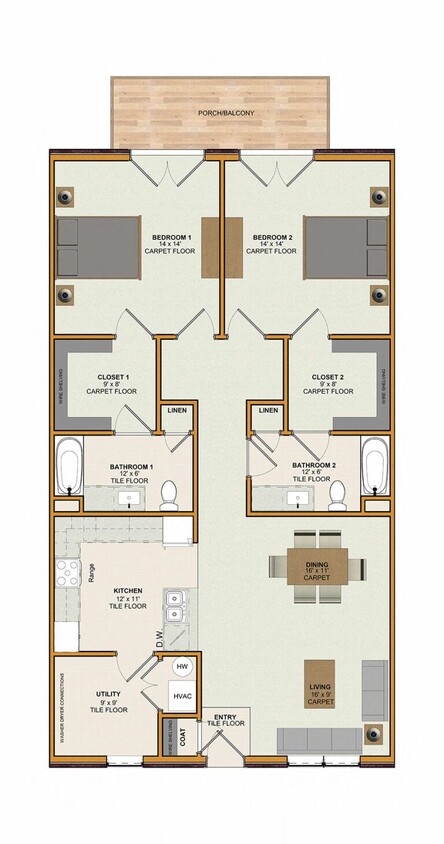 Floor Plan - Two Bedroom