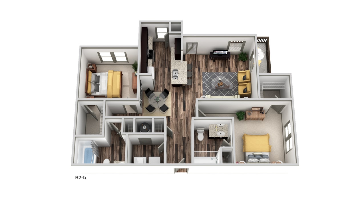 ThwSovereign_3DFloorplan_B2b_123019.jpg - B2 - Two Bedroom, Two Bathroom