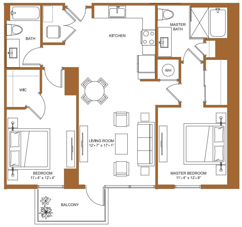 Floor Plan - 2 Bed/2 Bath-B4